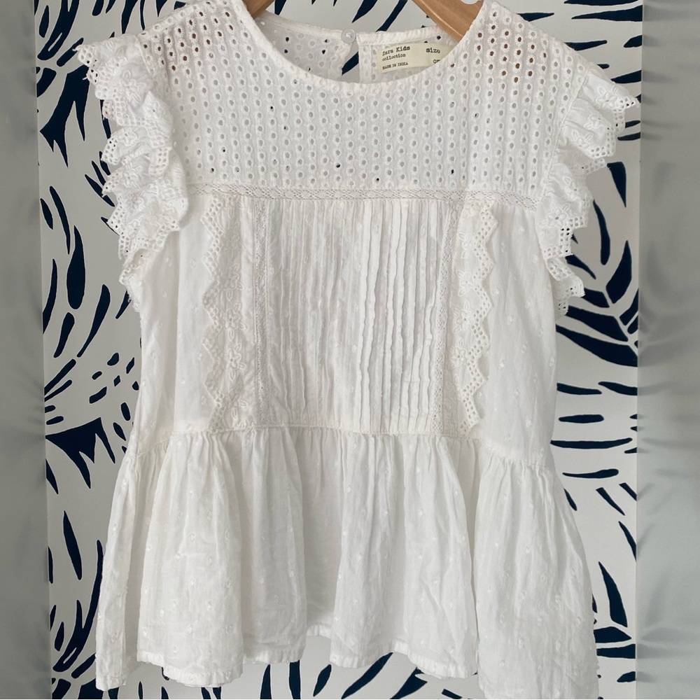 ❤️Zara❤️Cotton Poplin Embroidered Blouse